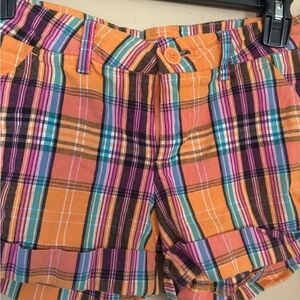 Cielo Plaid Women's Shorts - Orange,‎ Pink, Blue